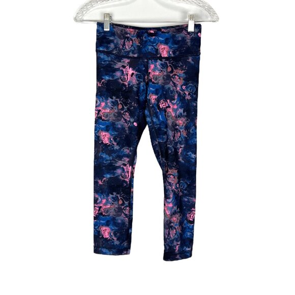 Lululemon Wunder Under Crop II Legging Moody Mirage Bark Deep Navy Floral size 4 - Picture 1 of 11
